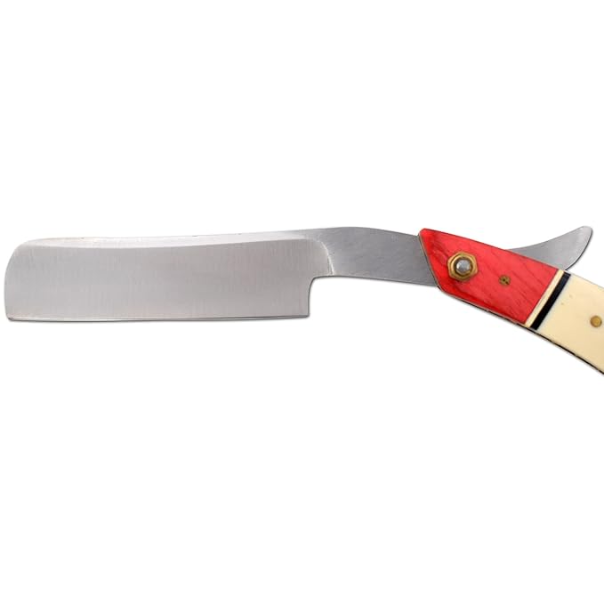 Straight Razor | Straight Edge-Razor Red Wood & Bone Handle- Sharp | High Hardness Stainless Steel Cutthroat Straight Edge Blade | Barber Razor (217)