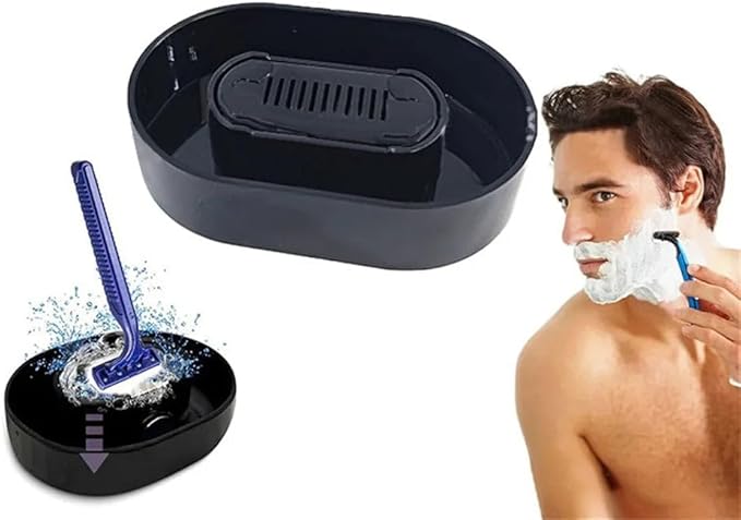 Razor Rinser - Ultimate Razor Rinser for Men - The Clean Shave Razor Rinser Cleaner for Shaving Razors - Razor Blade Cleaner with Safety Razor Attachment - Ideal Shaver Blade Cleaning Device