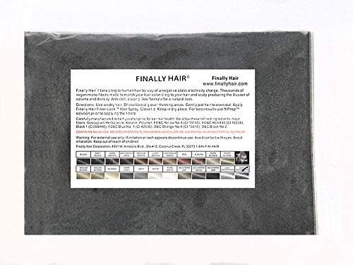 Finally Hair Fibers Refill Bag - 56 Grams of Premium Hair Loss Concealer in a Refill Bag (Dark Grey)