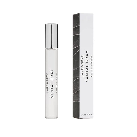 Lake & Skye Santal Gray Eau de Parfum Travel Spray, Long Lasting Fragrance, 0.5 fl oz (15 ml) - Santal, Cardamom, Sandalwood, Earthy, Musk, Vegan, Paraben-Free, Cruelty-Free