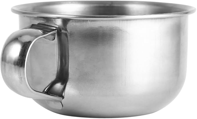 Shaving Bowl, Stainless Steel Metal Shaving Soap Mug Bowl Cup Shaver Cleansing Foam Tool Shaving Cup Lather Bowl for Man Shaving Barbers Shop Utensil, Silver