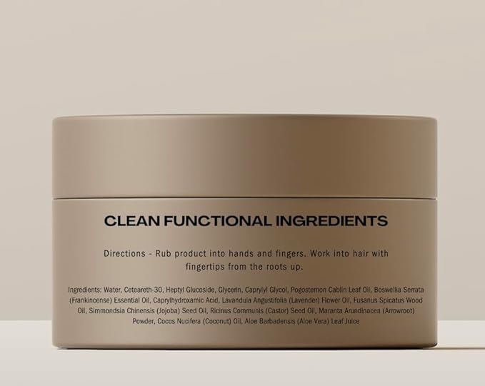 HygieneLab Men's Hair Gel - EWG Verified, Strong Hold, Matte Finish, Weightless Texture, Sandalwood Scent, Non-Toxic Clean Formula, Suitable for All Hair Types