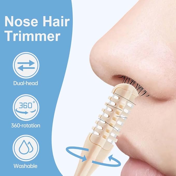 2-in-1 Nasal Hair Cutter, Durable Double Sided Trimmer Mini Nose Trimmer, Lightweight Nose Grooming Tool for Travel (A-6Pcs)