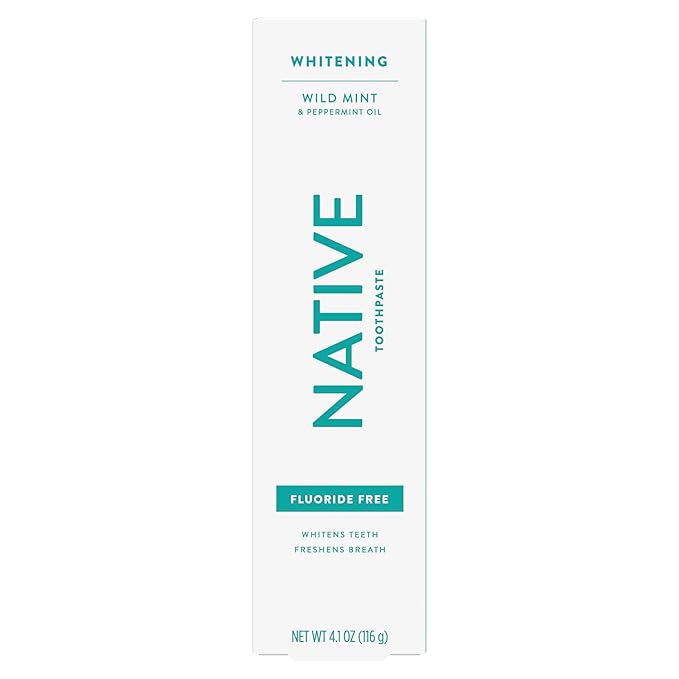 Native Fluoride Free Toothpaste, Whitening - for Adult, Kids 2+ Oral Care - Wild Mint & Peppermint Oil Flavor, 4.1oz (Pack of 3)