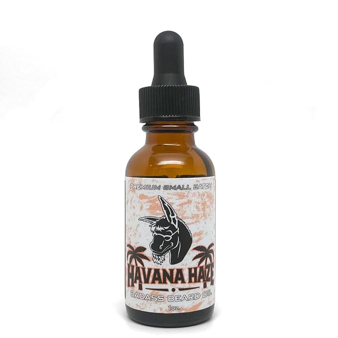 Badass Beard Care Beard Oil For Men - Havana Haze, 1 oz - 100% Natural and Organic Food-grade Ingredients, Soften Hair and Hydrate Skin