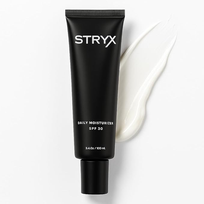 Stryx Mens Face Moisturizer with SPF 30 Unscented Premium Ultra Sheer Facial Sunscreen for Men – Anti-Aging Face Cream Hydrating, Vegan and Natural