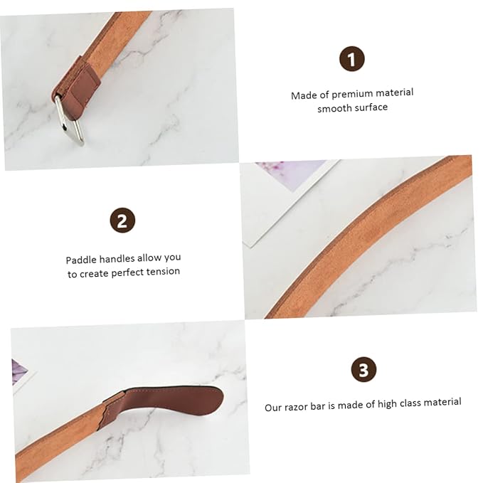 Straight Strop Dual-sided Artificial Leather Sharpening Strap for Manual Shaver for Home and Barber Shop Use Practical Hair Removal Tool Hanging Eyelet
