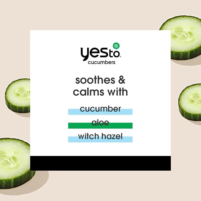 Yes To Cucumbers Travel Facial Cleanser Wipes 10 Count - Aloe Soothing Makeup Remover for Sensitive Skin - Hydrating Face Wipe, Perfect Christmas Stocking Stuffer