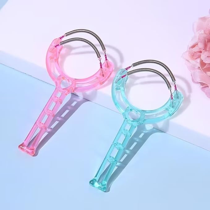 3 Pcs Facial Hair Removal Threading Tool Set,Candy Color Handheld Spring For Facial Hair Remover Spring Eyebrow Face Epilator Threading Tool Hair Removal Set Easy To Use,Shave and Hair Removal