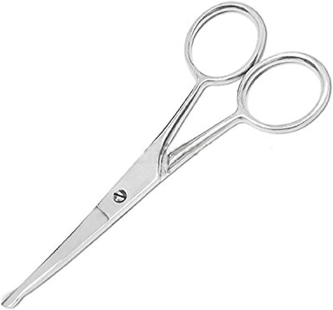 OdontoMed2011 Nose Hair Trimmer Scissors - Round Tip For Ear, Eyebrow, Beard & Mustache Trimming