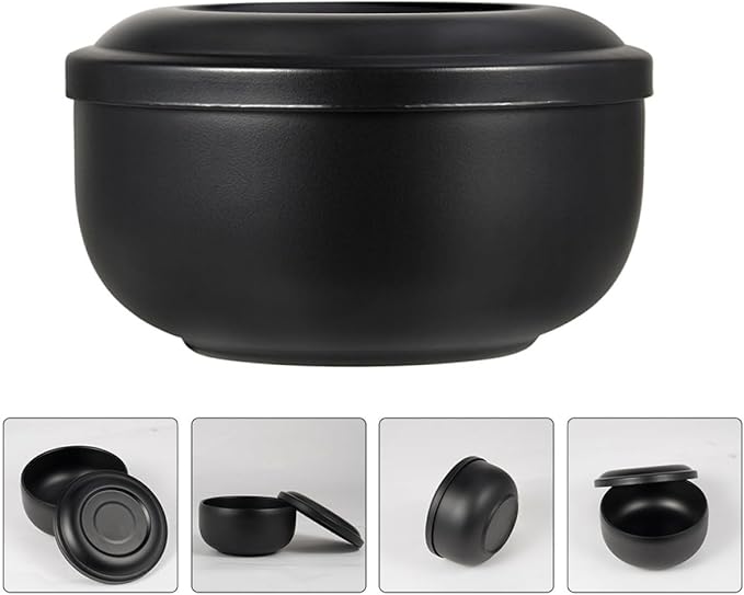 DECHOUS Stainless Steel Shaving Soap Bowl with Lid Men’s Foaming Bubble Bowl for Manual Shaving Grooming Accessories