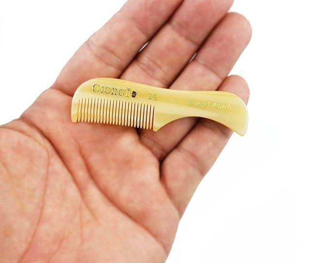 Giorgio G39 Mini Extra Small Men's Fine Toothed Beard and Mustache Comb for Facial Hair Grooming and Styling. Add this pocket comb to your hair styling accessories, Saw-Cut and Hand Polished