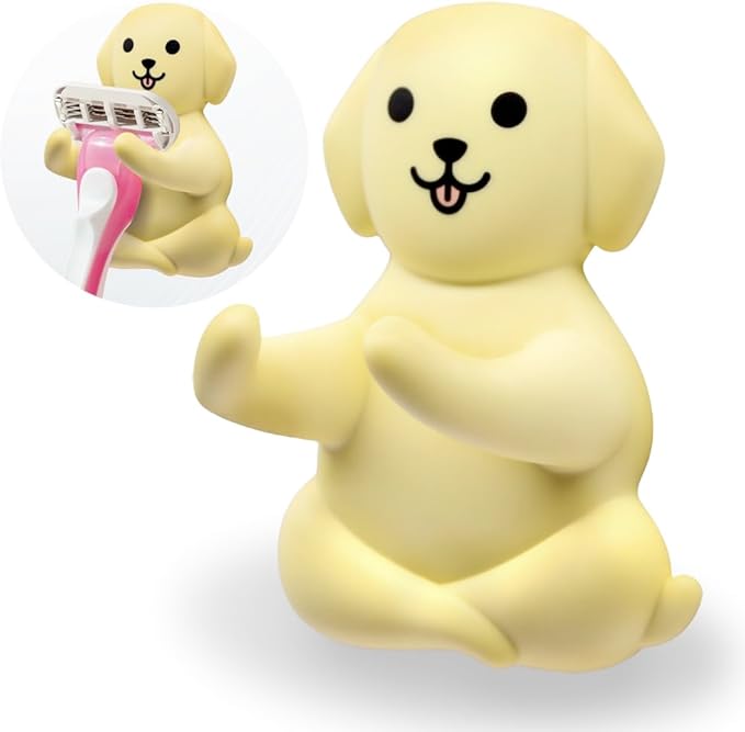 AGMDESIGN Cute Dog Silicone Razor Holder, Funny Dogs Animal Bathroom Decor, Dog Lover Gifts for Men Women Wife Husband, Valentine's Day Birthday Gifts for Him Her Wife Husband Boyfriend Girlfriend