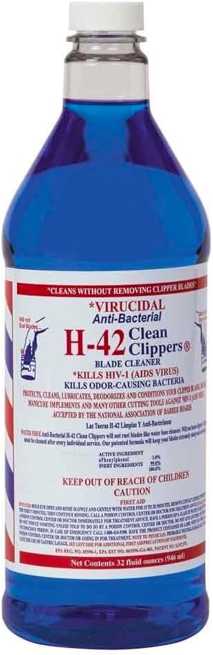 Clipper and Blade Cleaner Groomer Stylist Barber Cleans, Lubricates and Deodorizes (32 oz Bottle)