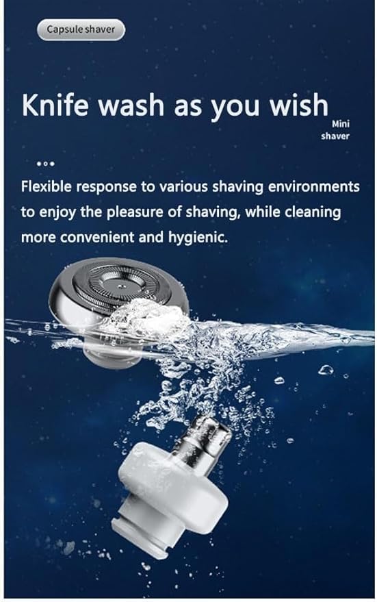 Mini Electric Travel Shaver for MenRechargeable Rotary Shaver WashablePocket Size Shaving Razor PortableClose Shave Beard Trimmer Wet & DryRotary Electrical Shave (Black)