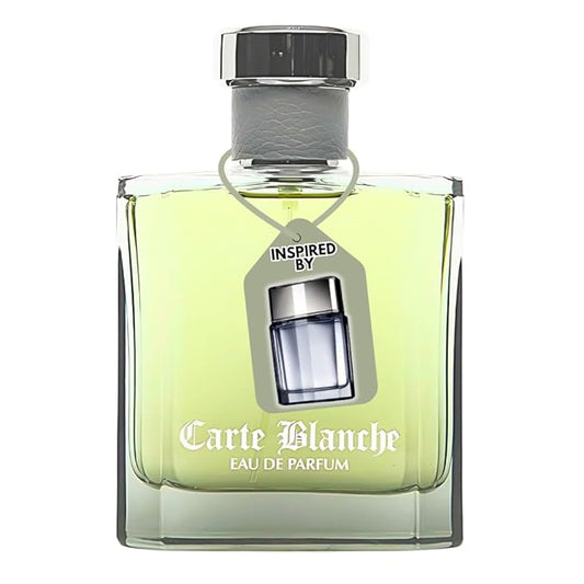 Carte Blanche – INSPIRED by A WORLD RENOWNED MEN’S PERFUME – Tangerine, Orange, Cassia, Sandalwood – Fresh, Aquatic, Confident, Long-Lasting Eau De Parfum 100ml (3.4 fl oz)