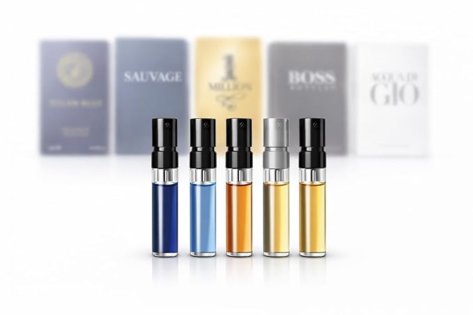 Men’s Cologne Sample Discovery Set – Top Designer High-End Luxury Fragrance Mini Vial Sampler | Random Assortment Travel Gift Pack for Husband, Dad, Boyfriend – Holiday & Party Gift (5 Pieces)