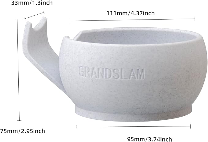 Grandslam Shaving Bowl with Ridges, Shaving Mug with Brush Stand, Shaving Soap Bowl for Shaving Cream and Soap, Durable & Holds Heat Longer, Rich & Thick Lather, Great for Traveling and Use at Home
