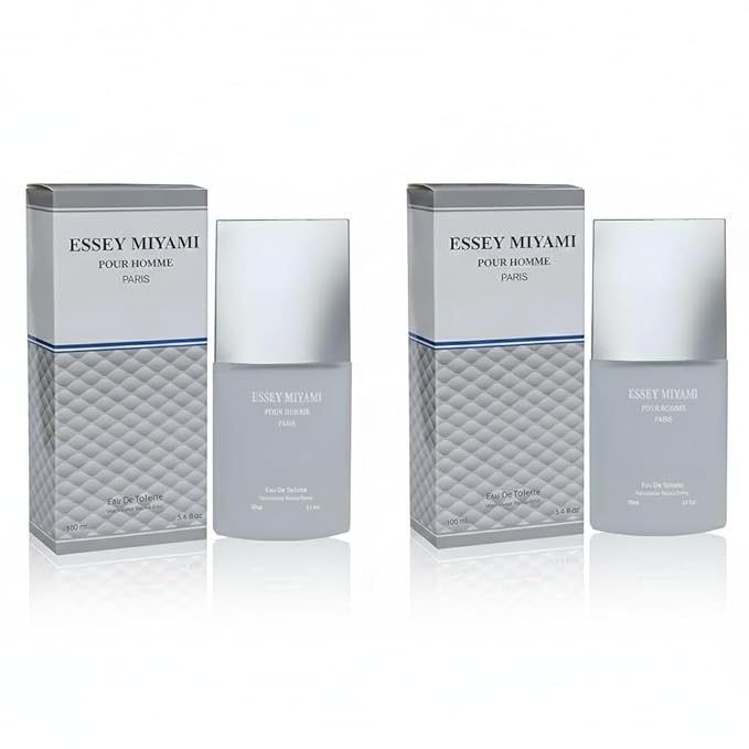 Men’s Cologne, Essey Miyamie Inspired Eau de Toilette for Men, Modern Romantic Scent with a Clean Twist, 3.4 Fl Oz Men’s Fragrance for Daily and Refined Occasions（2Pcs）