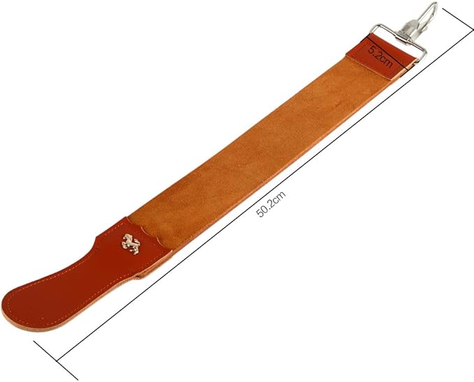 Genuine Leather Strop, 19.8 * 2in Straight Razor Strop, Barber Razor Sharpening Belt Suitable for Straight Razors Sharpeners and Chisels