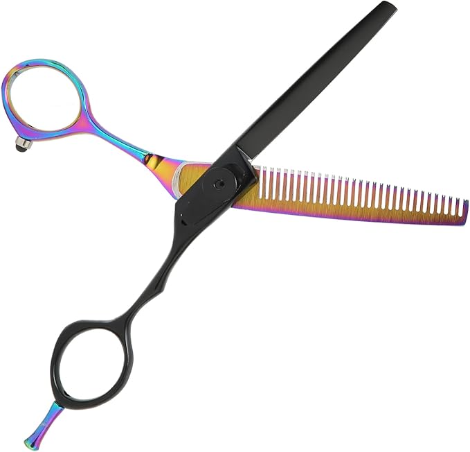 Barber Scissors Stainless Steel Hair Cutting Shears, Lightweight Ergonomic Beard and Mustache Trimming Scissors with Sharp Blades for Barbershop and Home Use (Thinning Scissor)