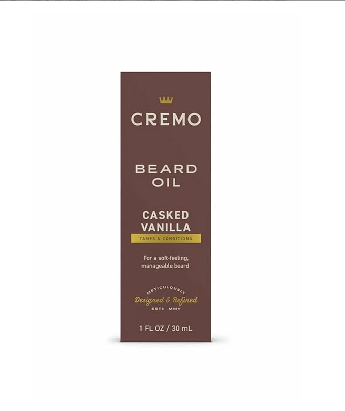 Cremo Beard Oil, Revitalizing Casked Vanilla, 1 fl oz - Restore Natural Moisture and Soften Your Beard To Help Relieve Beard Itch