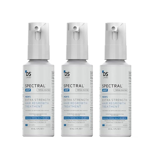 DS Labs Spectral.UHP 5% Minoxidil Hair Density Serum for Men - Extra Strength Topical Formula for Thicker-Looking Hair, Targets Thinning at the Crown Area, With Nanosome Technology, 60mL (Pack of 3)