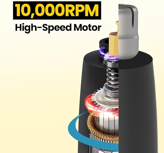 Gorilla Technique Nose Ear Hair Trimmer for Men, Rechargeable 4-in-1 Trimmer for Nose Ear Eyebrow Hair Removal, No Pull No Snag Grooming with High-Speed 10,000rpm Motor, 4 Heads_2025ver