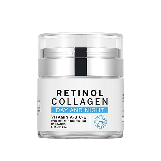 Collagen & Retinol Face Cream - 7% Hydrating Complex Anti Aging & Wrinkle Moisturizer, Firming Cream with Advanced Moisture Lock, Day & Night Face Cream for Women & Men, 1.75oz