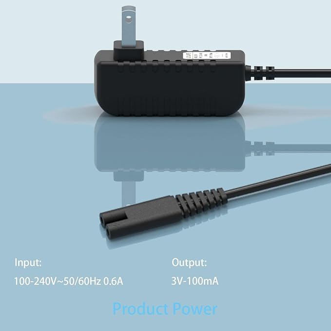 Charger for Waterpik Cordless Water Flosser Cord Replacement for Waterpik WP360 WP360W WP360C WP400 WP440 WP440C WP450 WP462 WP462W WP468 WF13 WP100 Series 3V USB Portable Charging Cable 3V 5FT Black