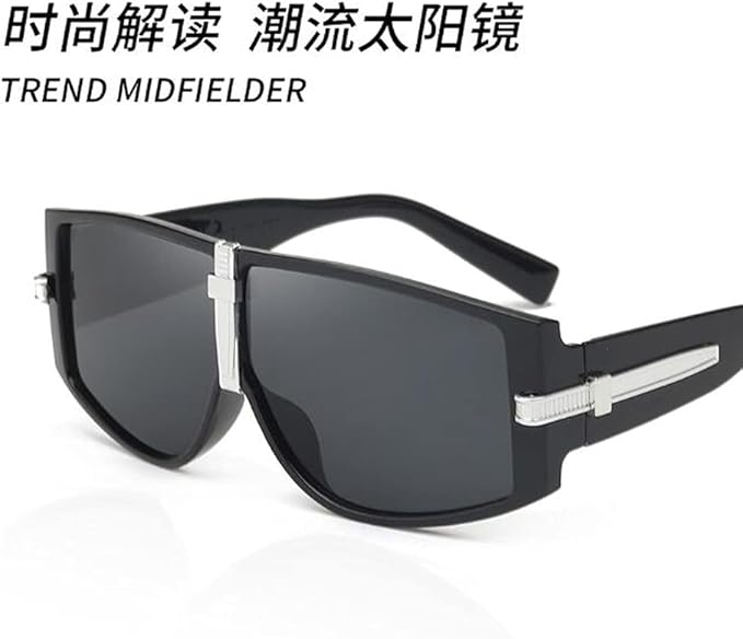Full-enclosed wide-rim sunglasses new punk style hip-hop glasses men's UV protection sunglasses
