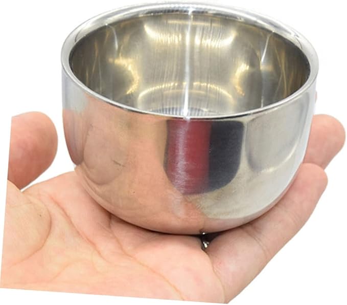 3pcs Stainless Steel Shaving Bowl Foaming Shaving Mug Bowl for Men Home Barber Shop Tool