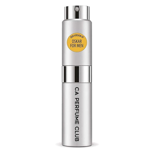 CA Perfume Impression of Oskar For Men Woody Spicy Scent Long Lasting Cologne for Men Eau De Parfum Travel Size Refillable Atomizer Spray 0.27 Fl Oz 8ml