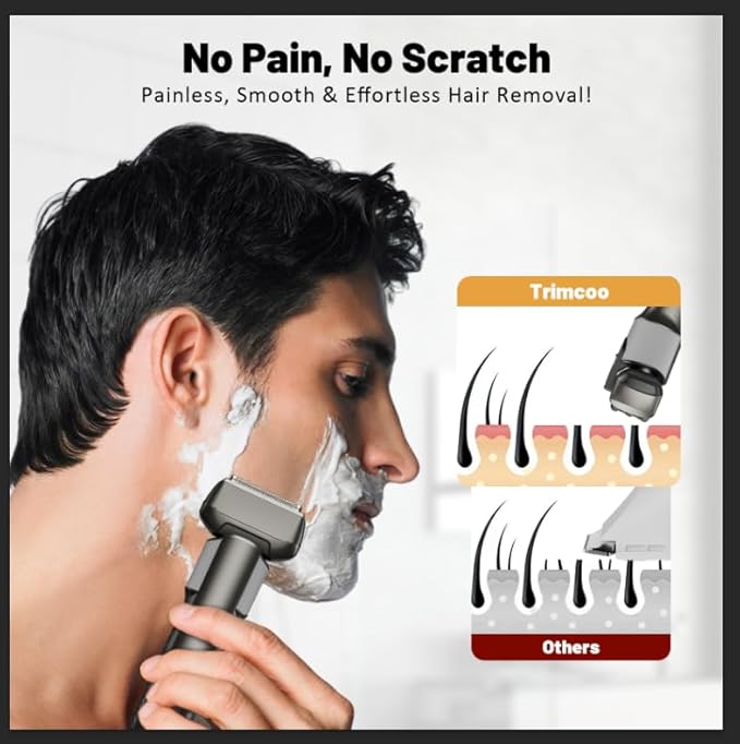Foil Shavers for Men, Professional Travel Shavers, Electric Razors for Shaving Face, Waterproof Cordless Razor with Led Display, Rechargeable