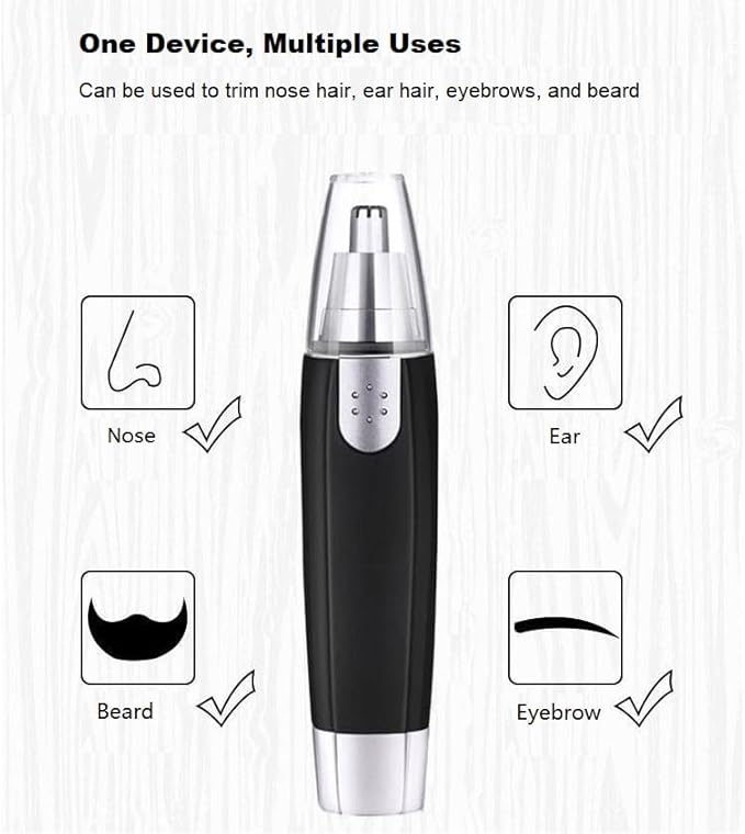 2 Pack Electric Nose Hair Trimmer, Professional Ear Hair Trimmer, Battery Powered Trimmer for Women Men (Battery Not included)