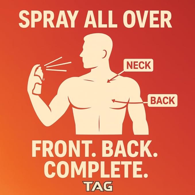 TAG Body Spray for Active Men - Power Scent, Long Lasting Men’s Fragrance, Strong Protection, Cologne Fragrance and Deodorant Spray in One; 3-Pack of 3.5 Oz Sprays (10.50 Ounces)