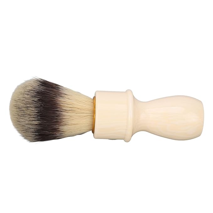 Men Shaving Brush, Professional Beard Shaving Brush with Soft Synthetic Hair, Ergonomic Resin Handle for Comfortable Grooming, Portable Face Shaving Tool for Home Salon Travel