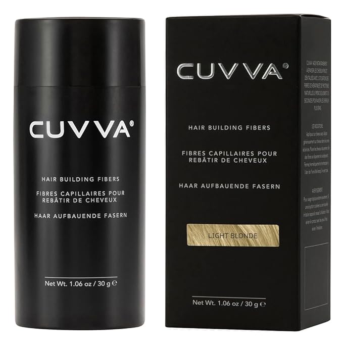 CUVVA Hair Building Fibers (30g) - Instantly Fill in Fine and Thinning Hair to Create a Thicker, Fuller Look - 10 Different Shades for Men & Women - Light Blonde