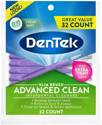 DenTek Complete Clean Easy Reach Floss Picks, Advanced Fluoride Coating, Mouthwash Blast Flavor, 32 ct. (Pack of 2)