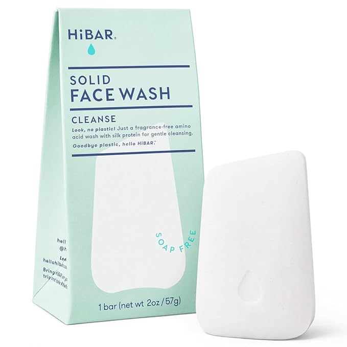 HIBAR - Cleanse Face Wash Bar - Solid Face Wash - Deep Cleansing & Moisturizing - With 12 Unique Amino Acids - Safe For Daily Use & Sensitive Skin - Plastic, Paraben & Soap-Free - Vegan -1 Bar