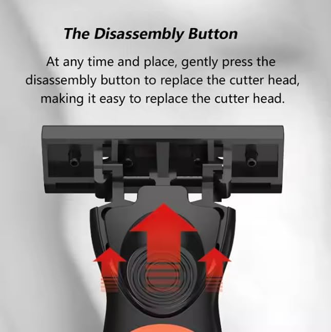 Triple Blade Razor for Men – Lubricating Strip Shaving System with Anti-Slip Handle & 6 Replacement Cartridges – Smooth & Comfortable Shave