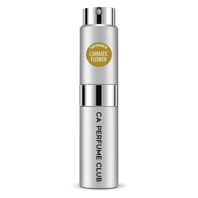CA Perfume Impression of Carnatic Flower for Women and Men Floral Scent Long Lasting Unisex Fragrance Eau De Parfum Travel Size Refillable Atomizer Spray 0.27 Fl Oz 8ml
