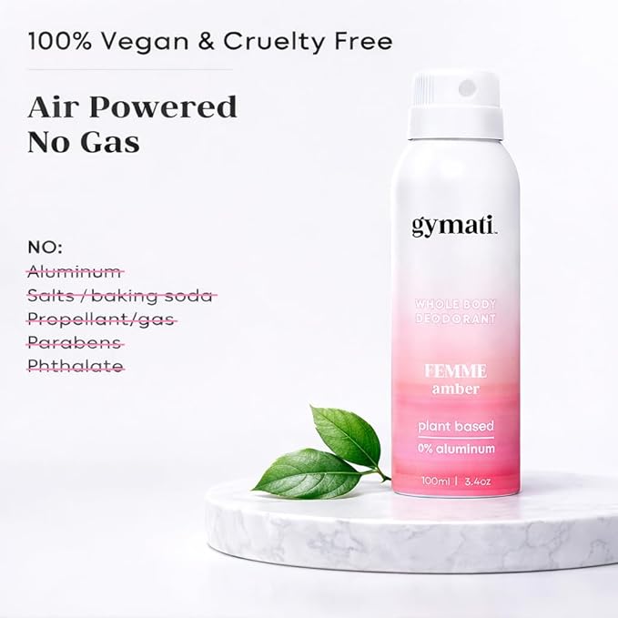Gymati Fitness Body Deodorant Spray Aluminum Free - Women & Unisex - Pack of 2