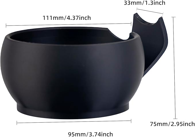 Grandslam Shaving Bowl with Ridges, Shaving Mug with Brush Stand, Shaving Soap Bowl for Shaving Cream and Soap, Durable & Holds Heat Longer, Rich & Thick Lather, Great for Traveling and Use at Home