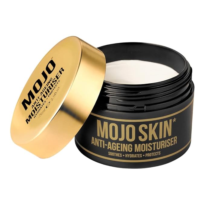 MOJO Skin Anti-Ageing Moisturiser with Hyaluronic Acid, Collagen & Jojoba Oil | Soothes, Hydrates and Protects to reduce fine lines and wrinkles | Luxury Scented | Men's Face Cream 75ml