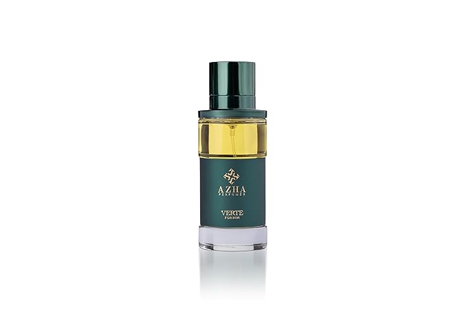 Azha Perfumes Verte Eau de Parfum for Men, Green Spicy Leather Fragrance Spray with Cardamom, Cypress, Violet, Sandalwood & Vanilla, Long Lasting Men's Cologne, Butterfly Nebula Collection, 3.4 Fl Oz