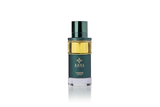 Azha Perfumes Verte Eau de Parfum for Men, Green Spicy Leather Fragrance Spray with Cardamom, Cypress, Violet, Sandalwood & Vanilla, Long Lasting Men's Cologne, Butterfly Nebula Collection, 3.4 Fl Oz