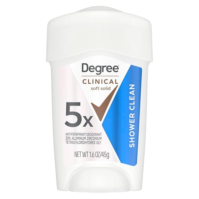 Degree Clinical Protection Antiperspirant Deodorant 72-Hour Sweat & Odor Protection Shower Clean Antiperspirant for Women 1.7 oz