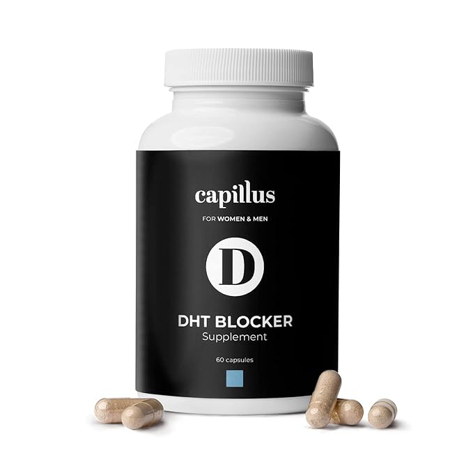 Capillus DHT Blocker For Women Hair Growth DHT Blocker For Men Hair Vitamins For Hair Loss Strengthen & Stimulate For Stronger, Thicker, Fuller, Healthier Hair With Biotin & Keratin 60 Capsules