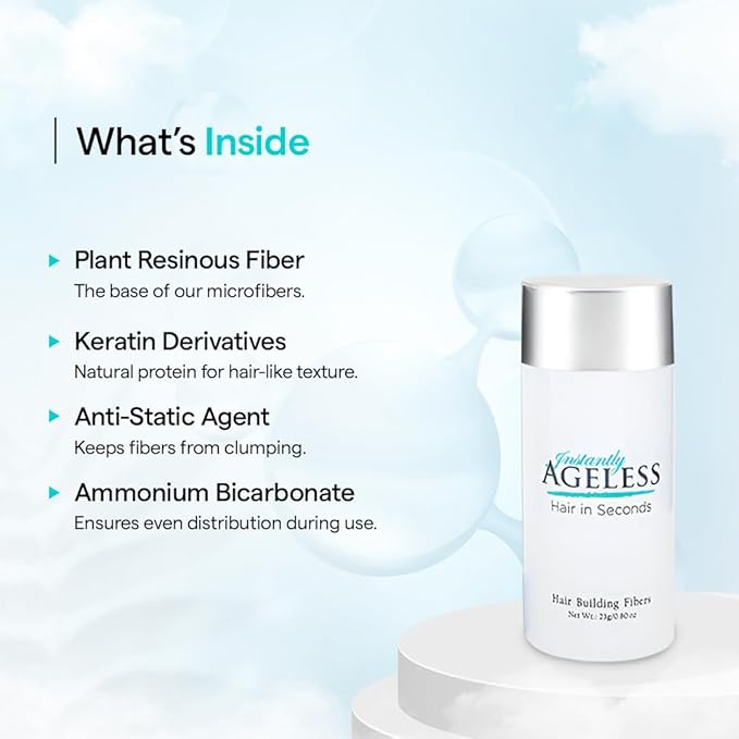 Instantly Ageless® Hair in Seconds™ Hair Building Fibers – Hair Thickening Fibers for Thinning Hair & Hair Loss for Fuller-Look - 0.83 oz (23g) - Brown